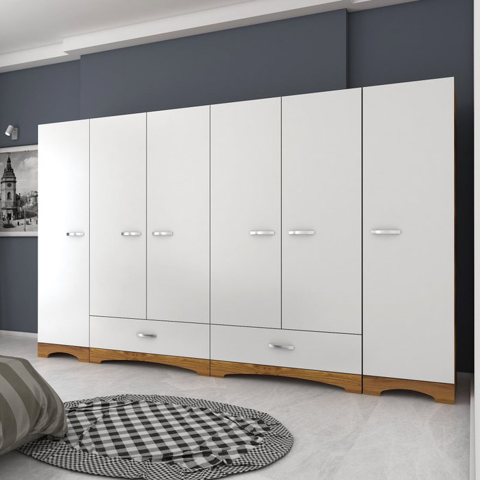 Hanah Home Armario F4 - 524 Blanco y Nogal Hanah Home Armario F4 - 524 Blanco y Nogal